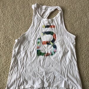 Barre3 White high neck tank top